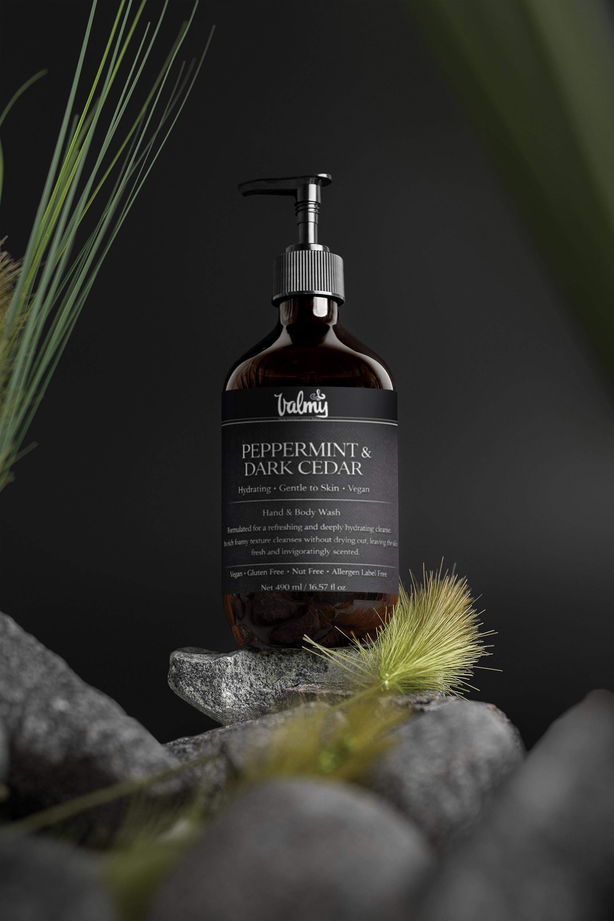 Hand & Body Wash, Peppermint & Dark Cedar