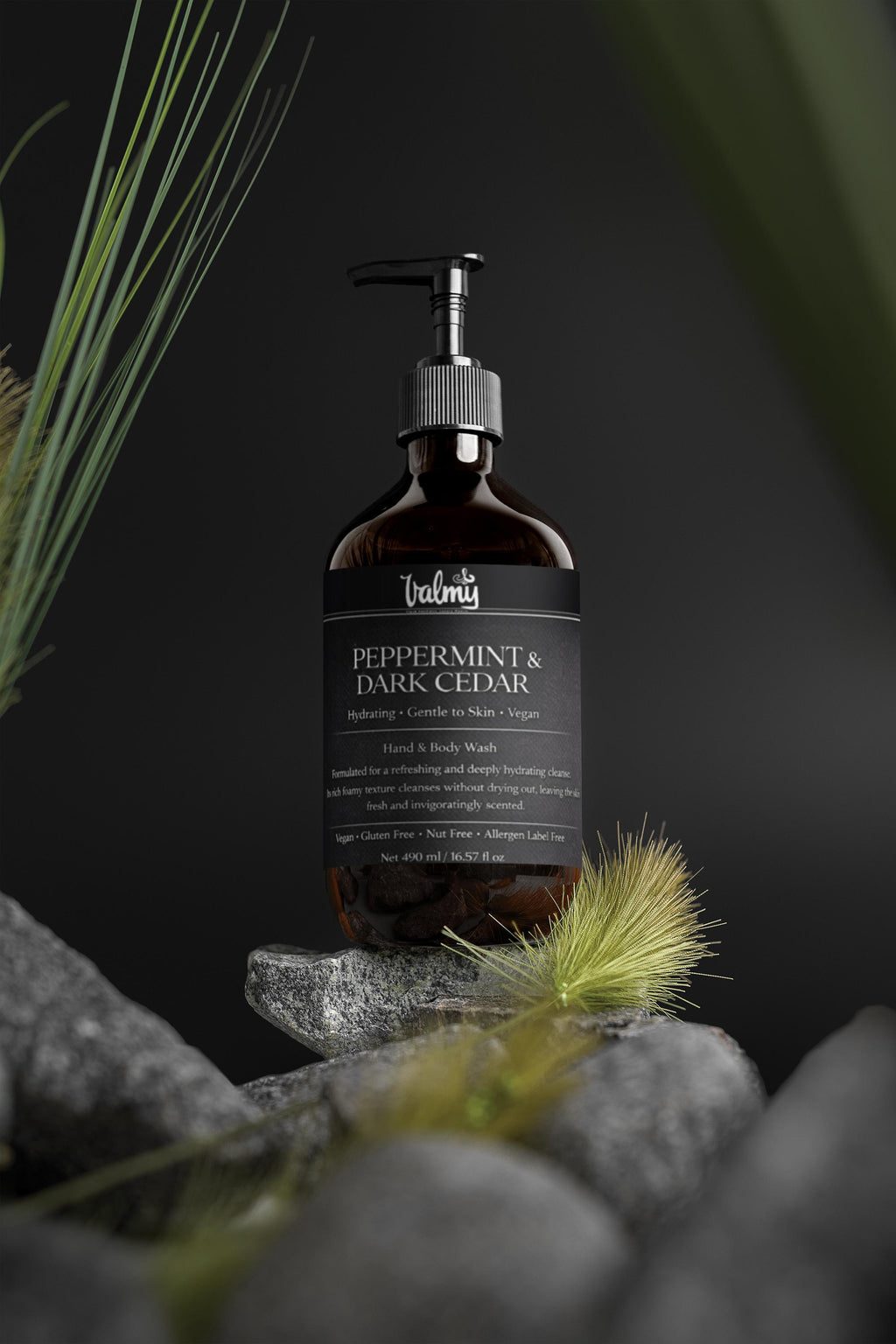 Hand & Body Wash, Peppermint & Dark Cedar