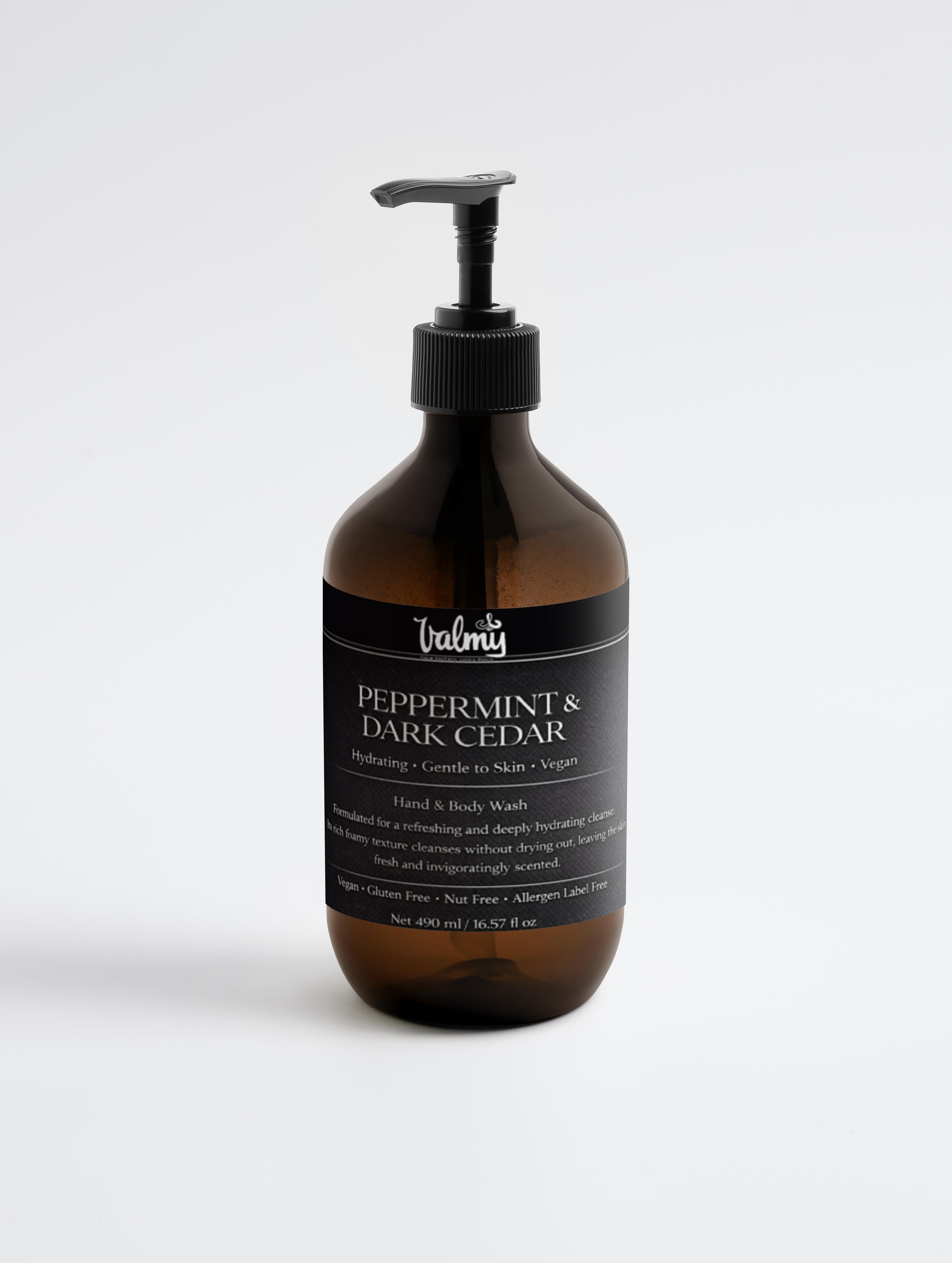 Hand & Body Wash, Peppermint & Dark Cedar
