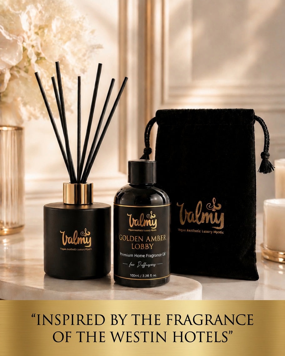 Golden Amber Lobby Reed Diffuser – Luxury Home Fragrance Inspired by Westin Hotel Scent