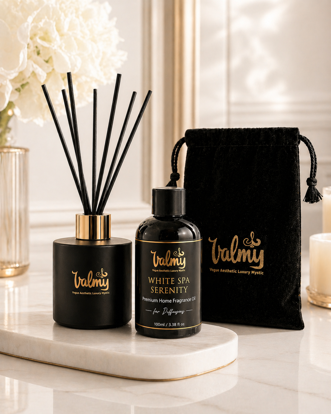 White Spa Serenity Reed Diffuser– Luxury Home Fragrance Inspired by  Shangri-La Hotel Scent