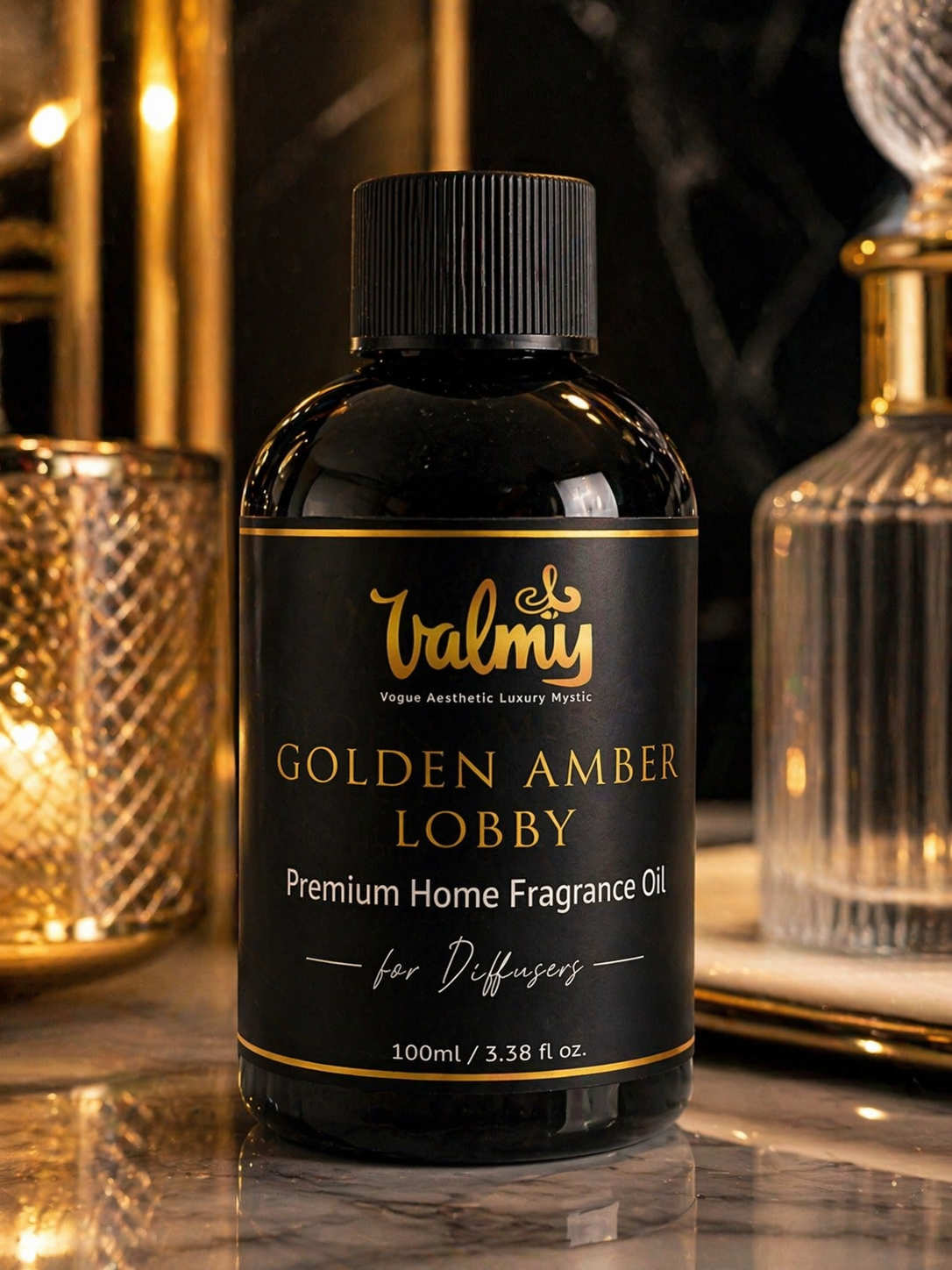Valmy Golden Amber Lobby – Premium Waterless Fragrance Oil for Nebulizing Diffusers & HVAC Systems (100 ml)