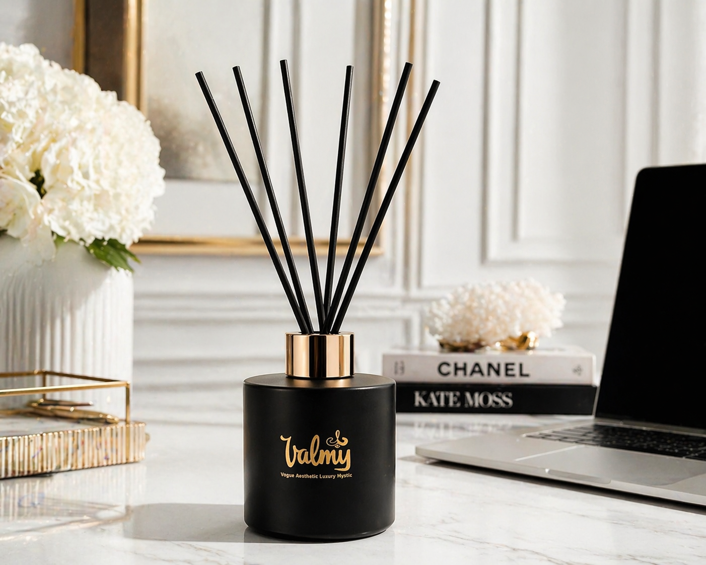 Jasmine Noir Luxe Reed Diffuser– Luxury Home Fragrance Inspired by Marriott Hotel Scent