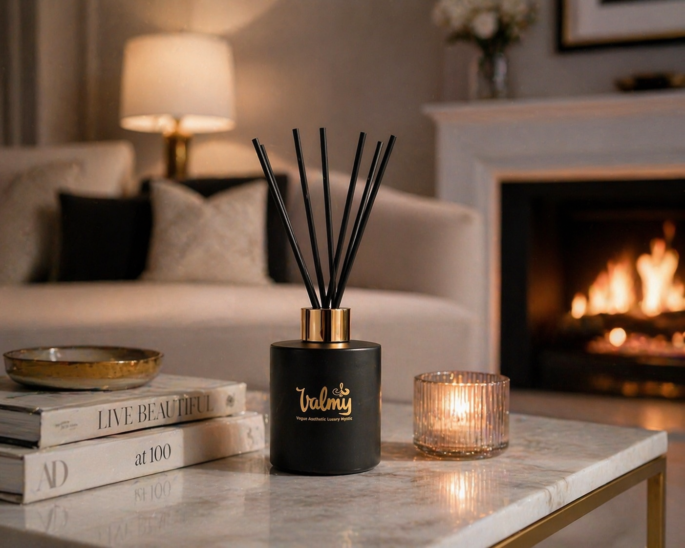 Jasmine Noir Luxe Reed Diffuser– Luxury Home Fragrance Inspired by Marriott Hotel Scent