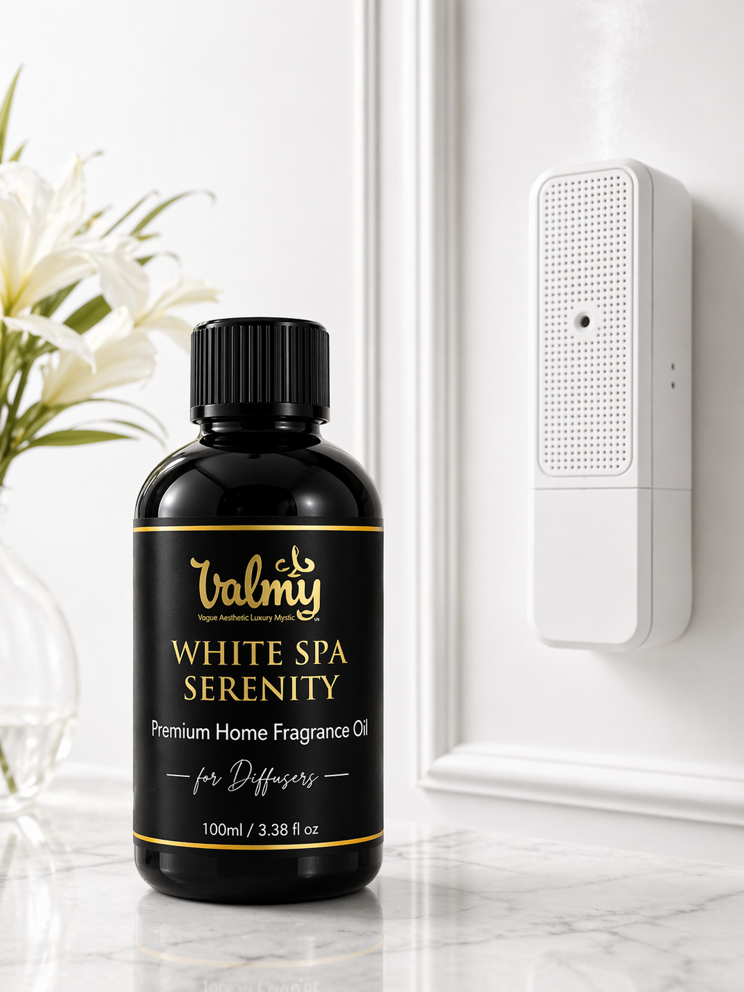 Valmy White Spa Serenity – Premium Waterless Fragrance Oil for Nebulizing Diffusers & HVAC Systems (100 ml)
